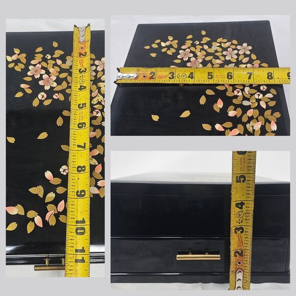 Vtg Japanese Lacquerware Maki-e Stationery Document Jewelry Box Floral Design - Picture 12 of 16